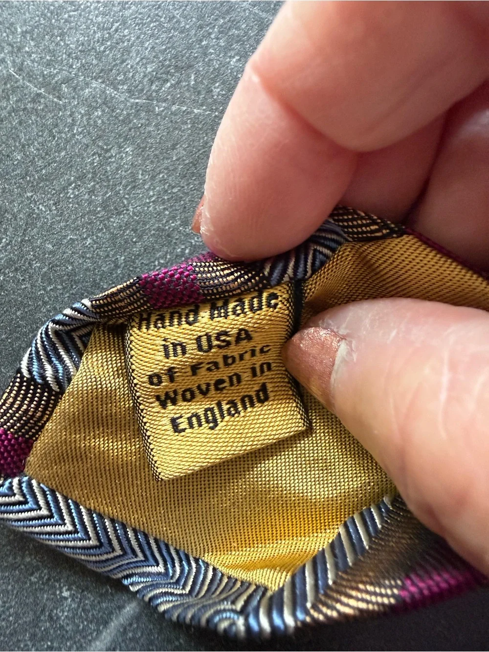 Vintage Hickey Freeman 100% Silk Hand Tailored Geometric Stripe Necktie